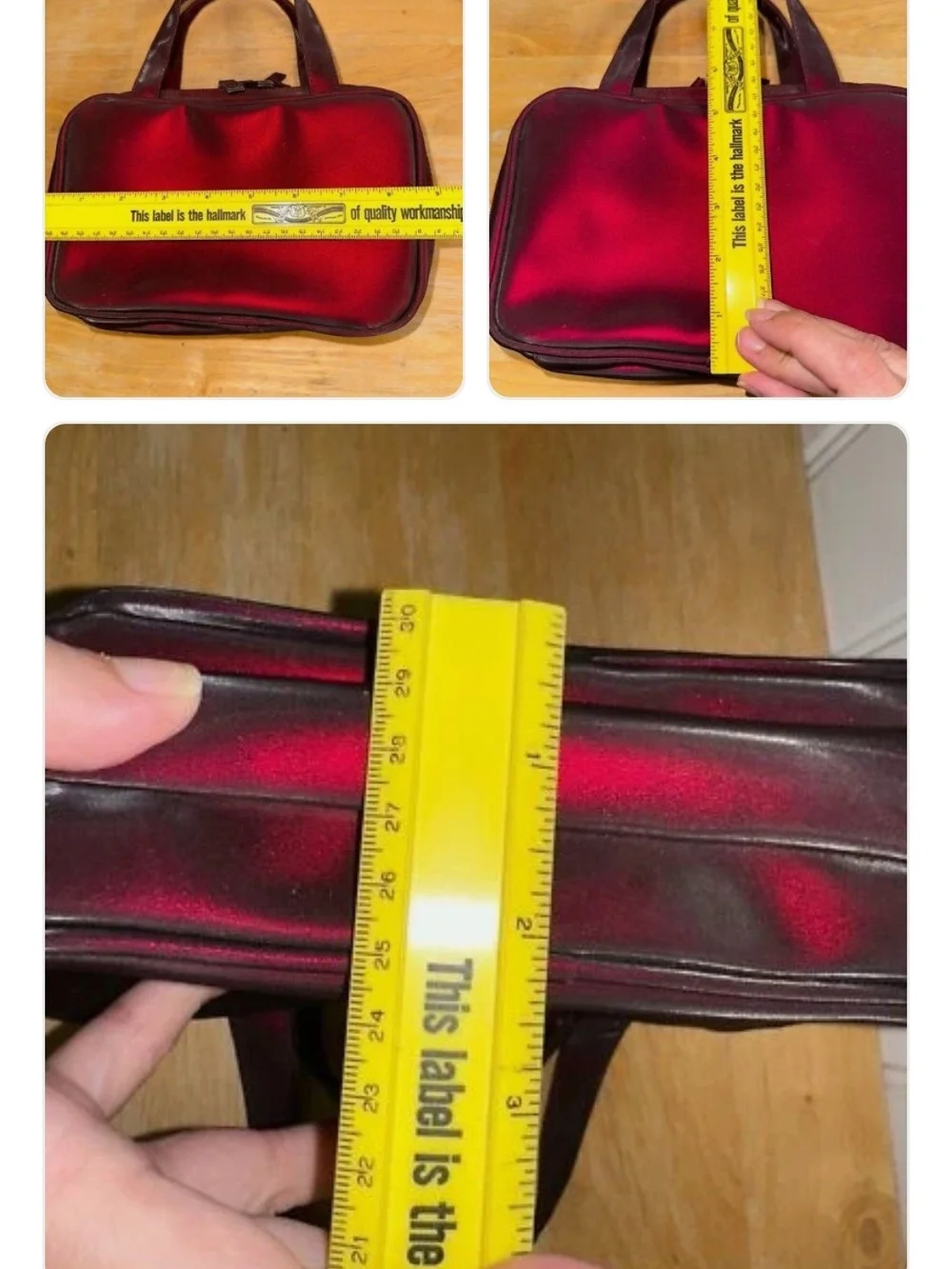 Avon Burgundy Double-Zip Cosmetic Case